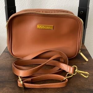 Joy & Iman Tan Leather Handbag with Adjustable Strap
